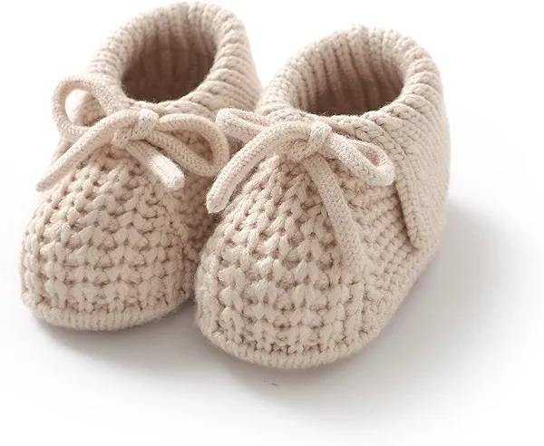 Wugugu Baby Booties Newborn Boys Girls First Walkers Soft Knit Infant Sock Shoes Cozy Crochet Toddler Crib Boots