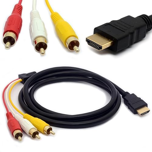1.5M HDMI macho a 3 RCA Cable Audio Video AV adaptador de extensión Código para TV HDTV DVD 1080P MM Conversor Conector chapado en oro