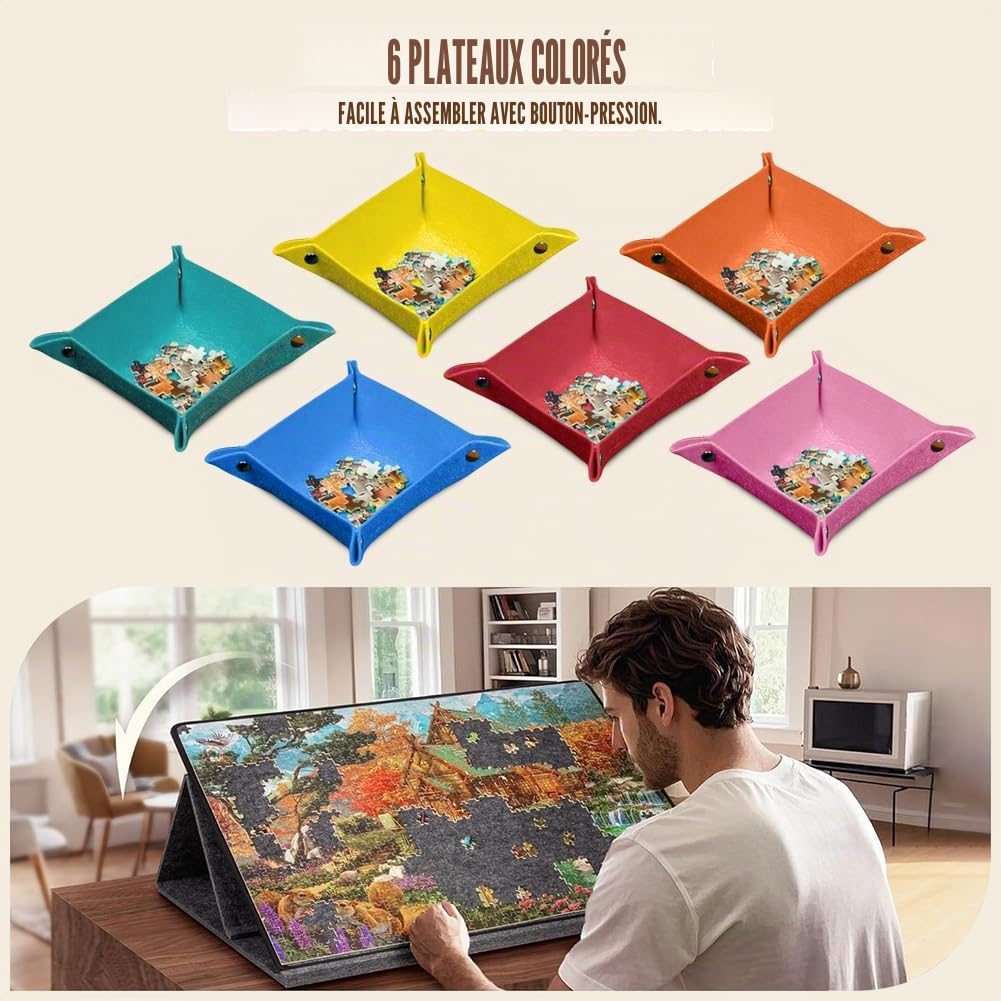 Plateau Puzzle de 1000 Pièces, Table Puzzle en Feutre