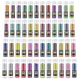 Arteza Glitter Set of 48 Shaker Jars, Colors Glow Under UV Black Light, Extra Fine, All Purpose for Body, Face, Slime, Crafts