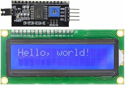 16x2 LCD Ekran - I2C Lehimli Mavi Display