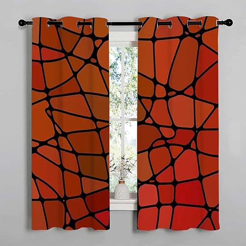 Miniatura 2 de Cortinas para cocina, decoración de mosaicos marrones, cortinas opacas para puerta corrediza de vidrio, material opaco de 63 pulgadas de ancho por