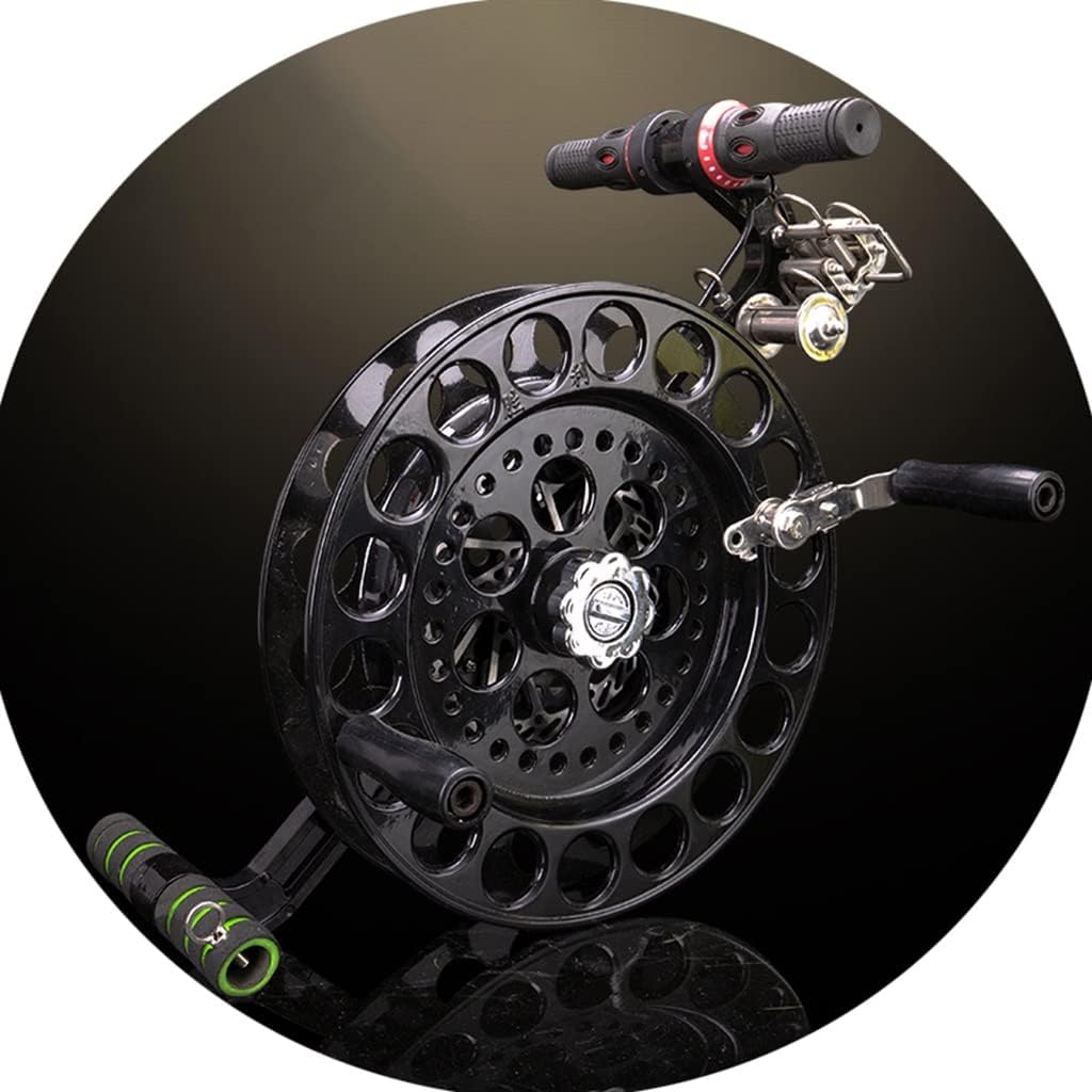 Kite Reel Winder, Kite Line Winder, Wind Spinner, Lock Function Outdoor, Kite String Wheel Holder, Kite Flying Accessories (Black-32cm)