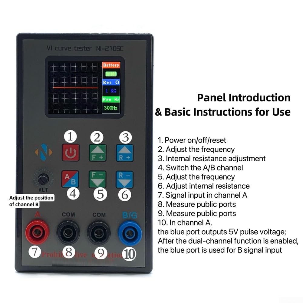 VI Curve Tester, Dual-Channel Schermo Colore Analizzatore Caratteristica Analyser, Tester di guasto per il rilevamento di circuiti elettronici