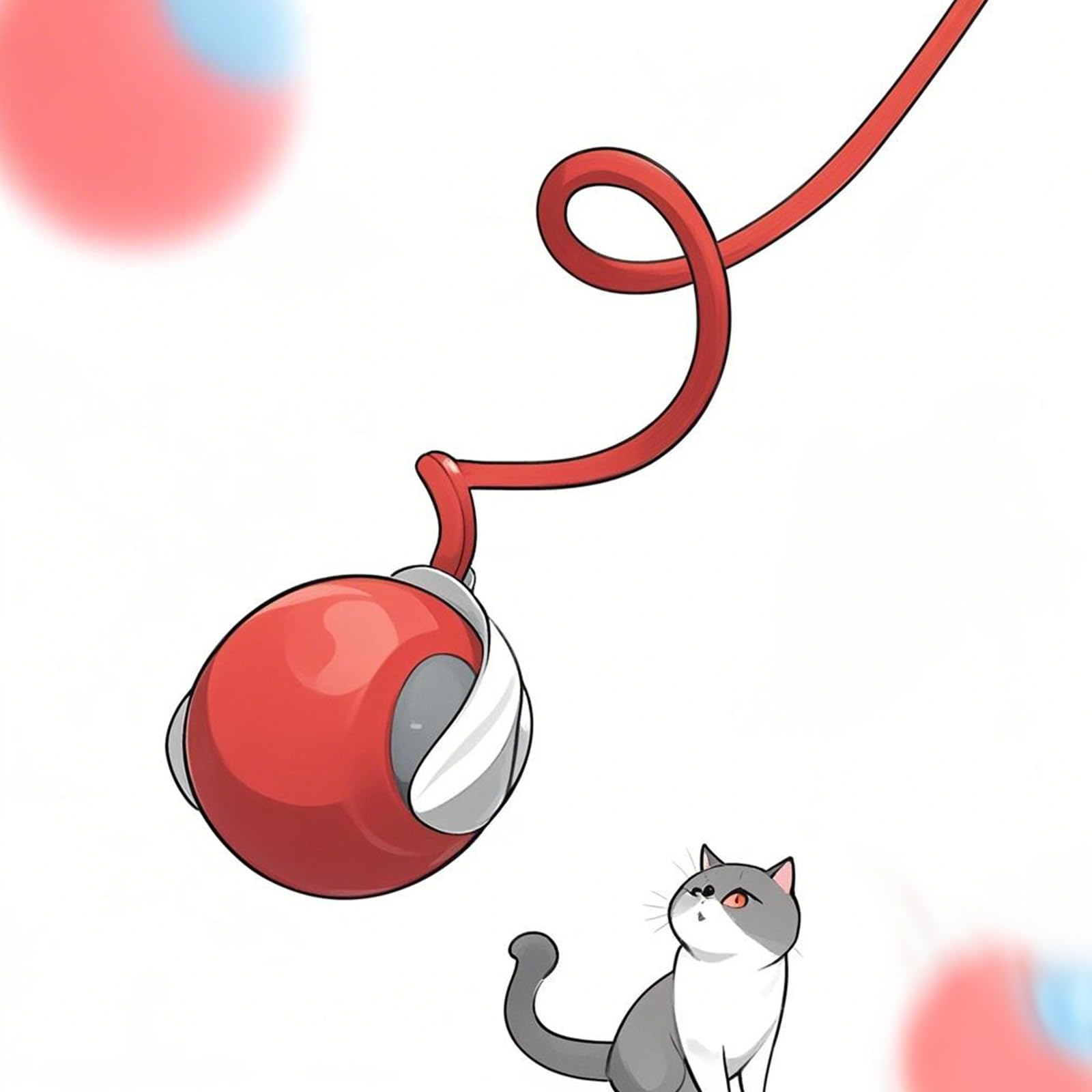 ZukQvrivelig Speedy Tail 2.0,Cat Ball Toy,Interactive kitten Toy,Speedy Tail Cat pussy,3 Modes: Fast, Blue Light, Slow