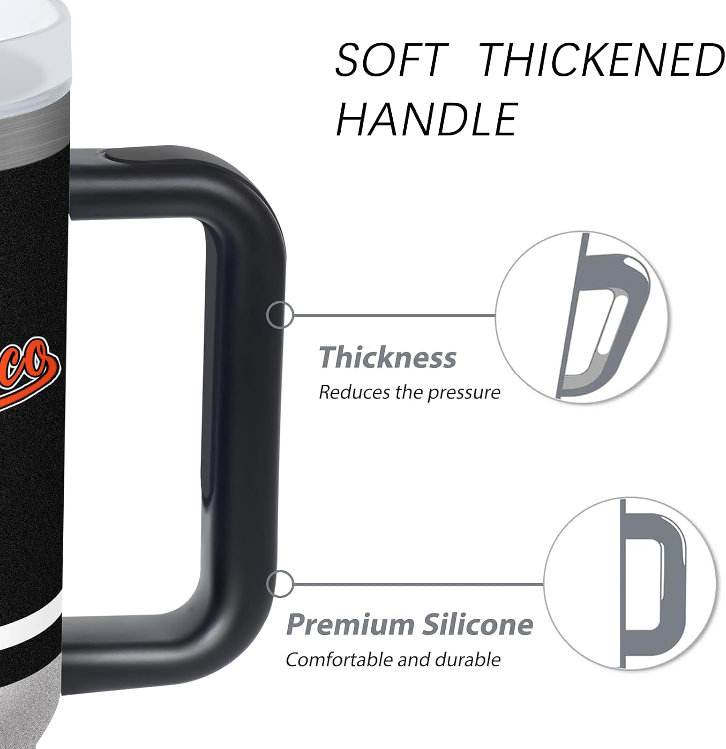 Tumbler 30oz Straight Skinny Car Cups With Insulated Cup Sleeve Portable Handle, Sports Travel Coffee Mug, Stainless Steel, Insulated,Classic Collection Gifts for Fans - Image 4