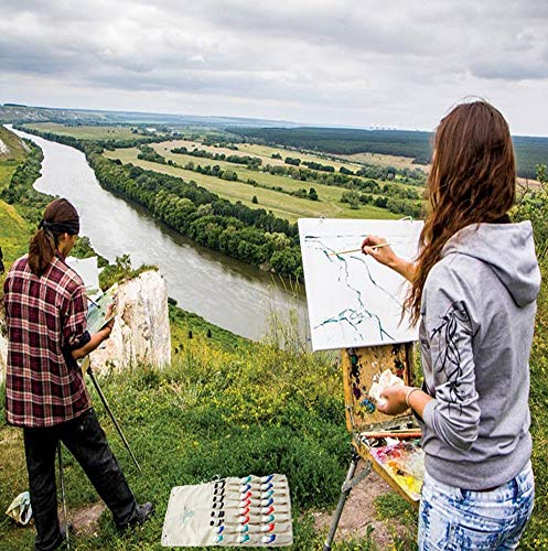 Daveliou Paint Organizer With 24 Slots, Roll Up And Tie Closed For Storage Or Travel, Premium Canvas Paint Organizers And Storage For 1.35 Fl Oz (40Ml) Oil And Acrylic Paint Tubes #TOP5