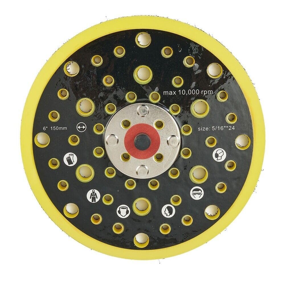 Lehuy2536gh Spare Part 6 52 Holes Sander Backing Pad & Loop Polishing Sanding Disc Pads for