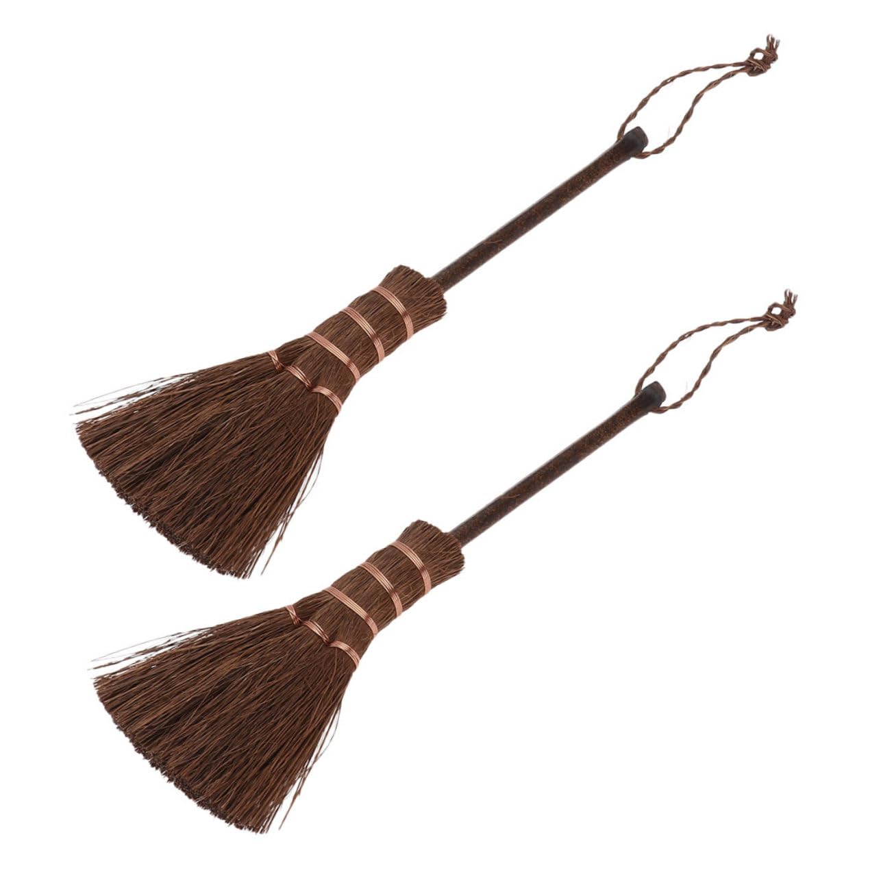 FOMIYES 2pcs Mini Broom Desktop Duster Handheld Broom Table Broom Whisk Broom Small Car Broom Sweeper Broom Hand Broom Desktop Dust Broom Brush for Desk Broom Soft Small Short Broom Brown