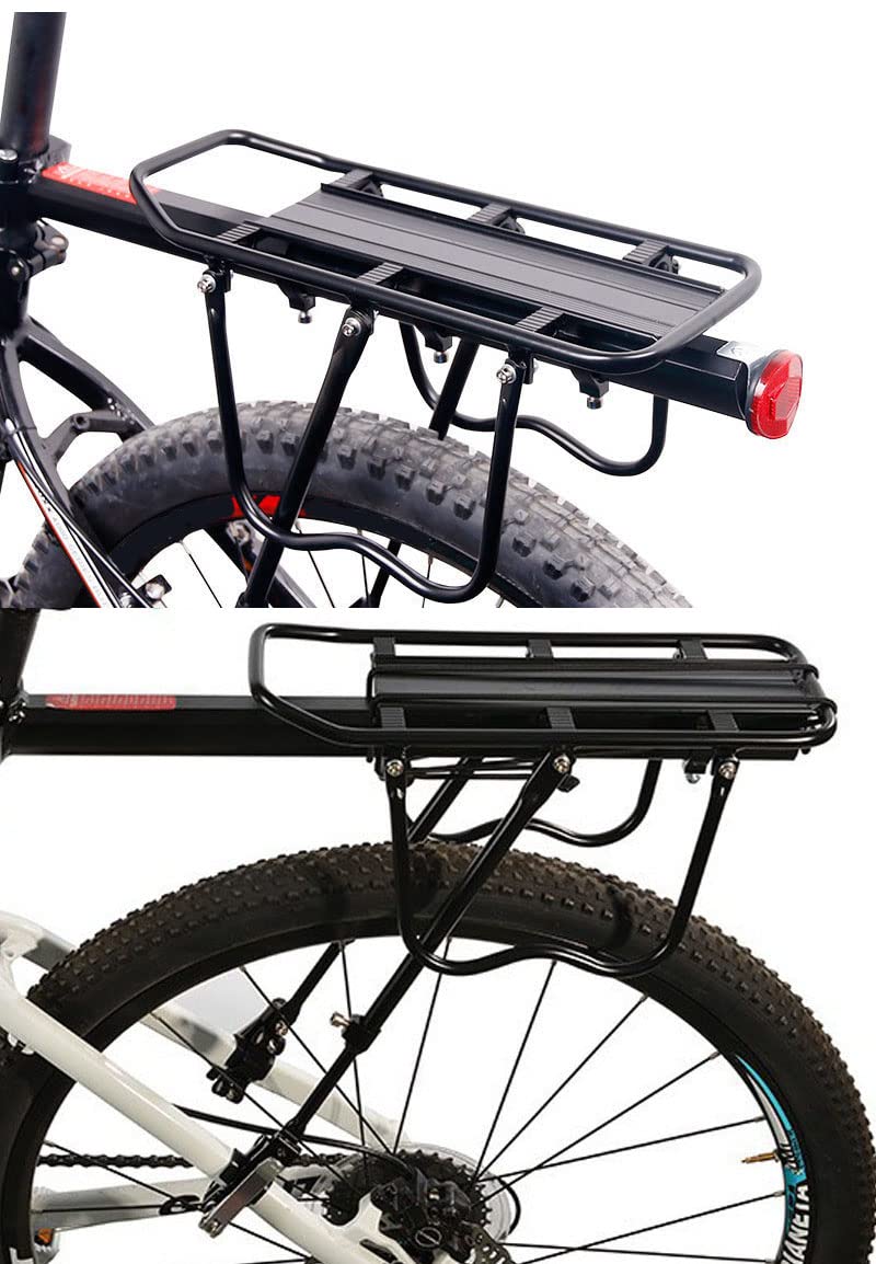 ThreeH Portabicicletas Trasero con Tablero de Guardabarros Capacidad de 110 lbs/50 kgs Ajustable Se Adapta a la mayoría de Las Bicicletas de montaña de 26-29"