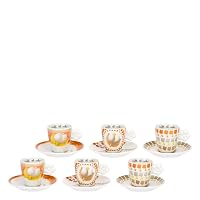 THUN - Set 6 Tazzine Espresso con piattino, Collezione Tulipani