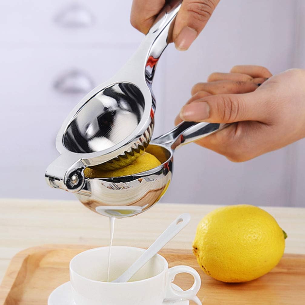 BESTonZON Garlic Press and Lemon Squeezer Set, Stainless Steel Garlic Mincer and Peeler, Manual Juicer Citrus and Ginger Crusher with Ergonomic Handle, Easy to Squeeze & Clean
