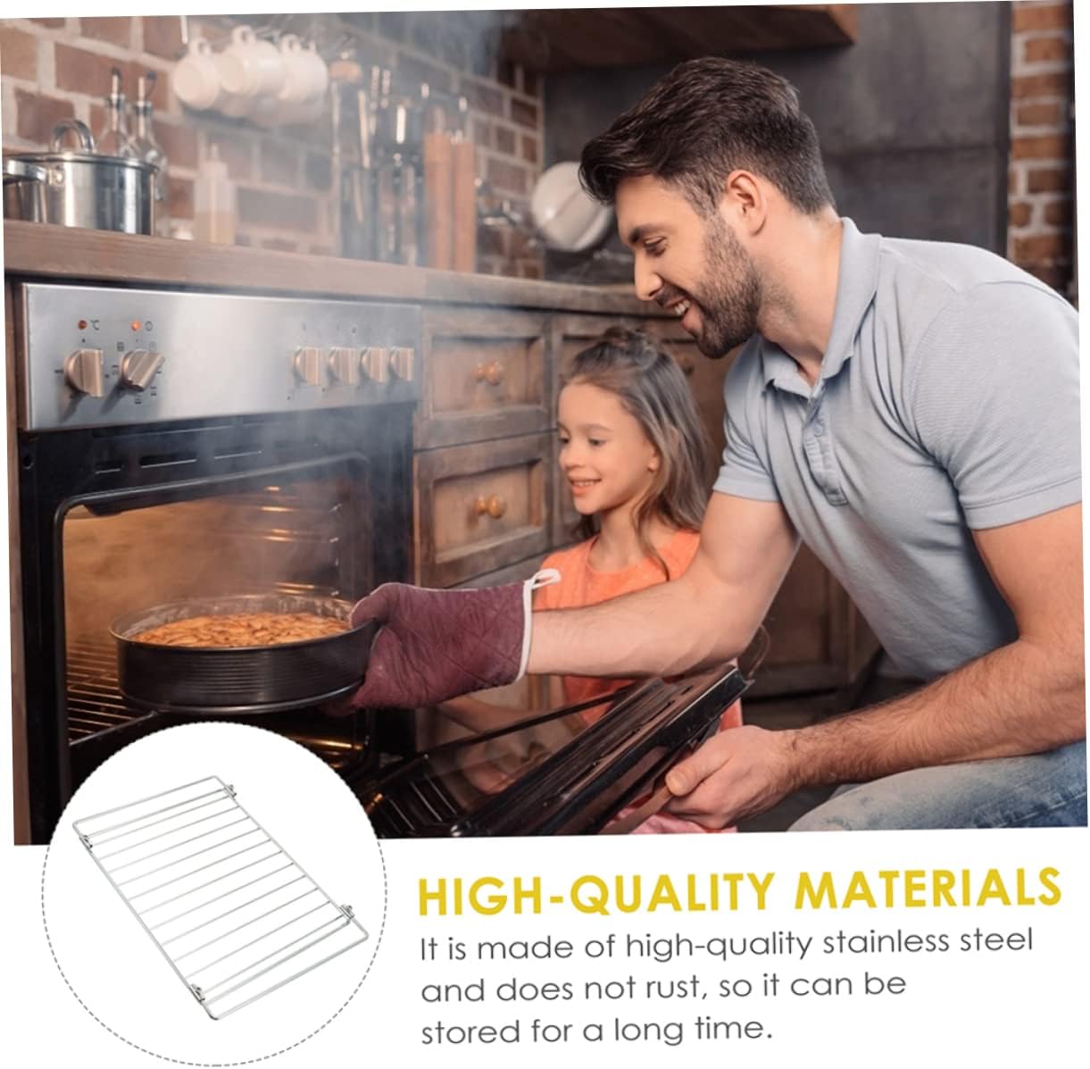 Homoyoyo Stainless Steel Mesh Bbq Grill Stand Barbecue Oven Wing Racks Easy to Carry Grill Basket