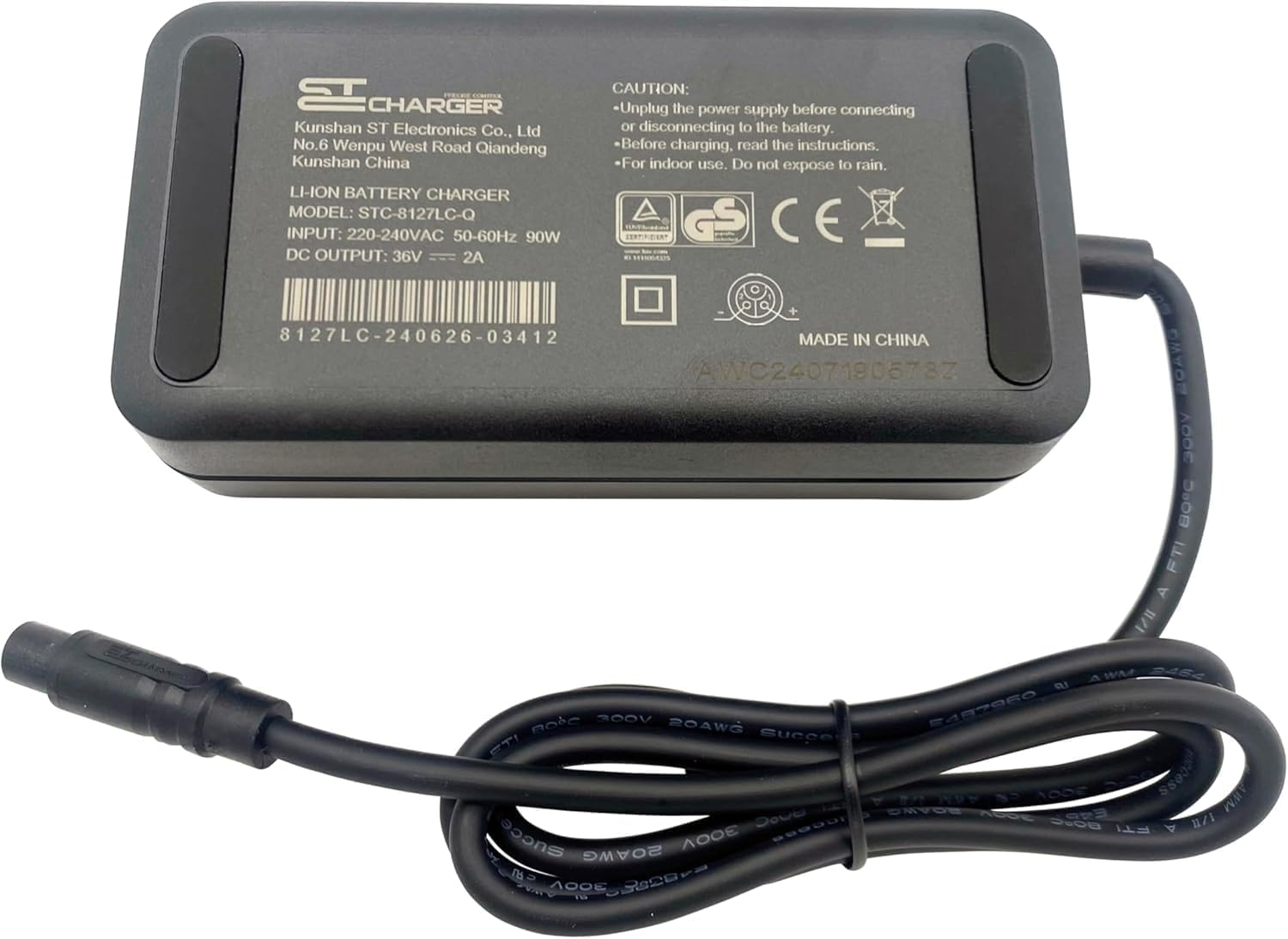 PowerSmart Chargeur 90 W 2 A pour Batterie 36 V Batterie 3 Broches St