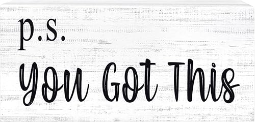 Miniatura 10 de Esur Escritorio motivacional de oficina en casa decoración negra letrero de caja de madera de granja para mujer regalo para PS You Got This