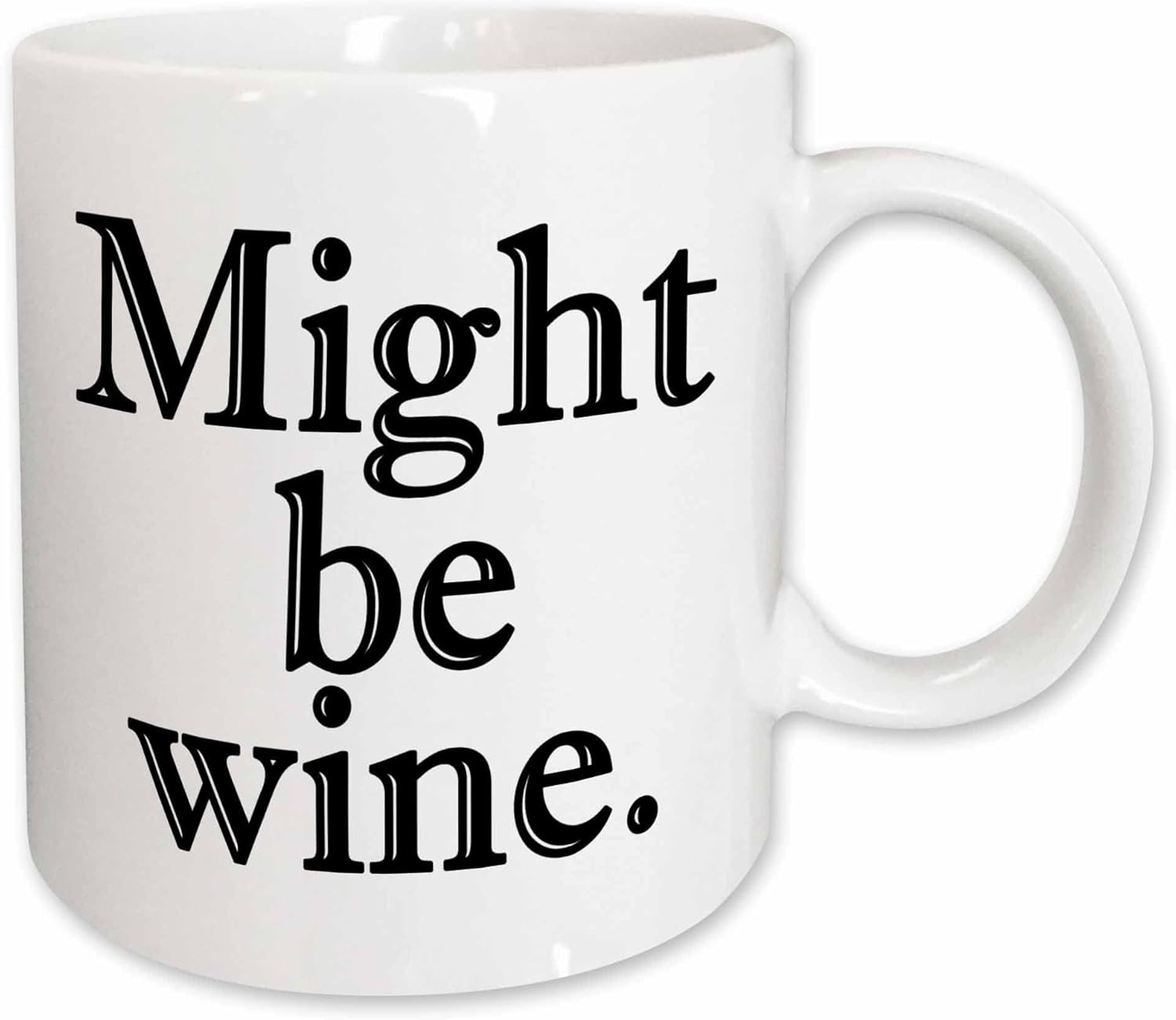 3dRose mug_193442_2 Might Be Wine Black Ceramic Mug, 15-Ounce