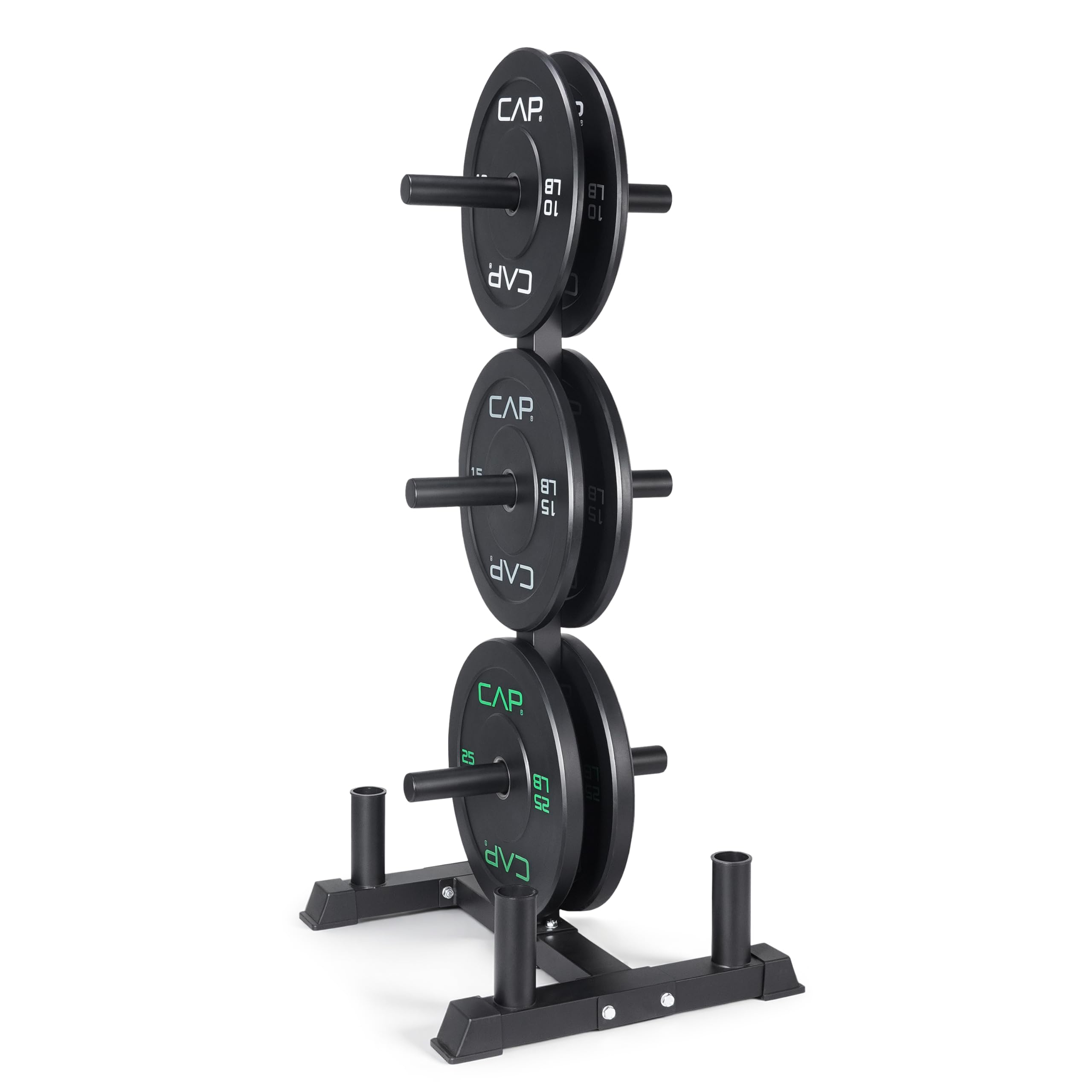 CAP 2-inch Olympic Bumper Plate Weight Set | 100-370 lbs | Multiple Colors | Storage Rack Optional