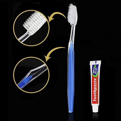 Miniatura 3 de Cepillos de dientes desechables con pasta de dientes envueltos individualmente, 5 colores, cepillo de dientes a granel y pasta de dientes, 0.35 oz