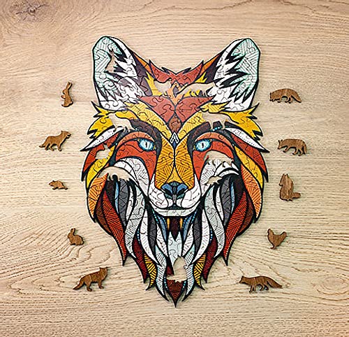 EWA Eco-Wood-Art Renard Bois Adultes et Adolescents-Assemblage sans colle-141 pièces, Fox Puzzle, Couleur Cover