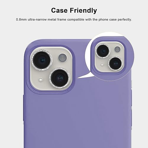 Miniatura 3 de Glitter Starlight 2 juegos para iPhone 14iPhone 14 Plus Protector de lente, protector de pantalla de vidrio templado, protector de pantalla de