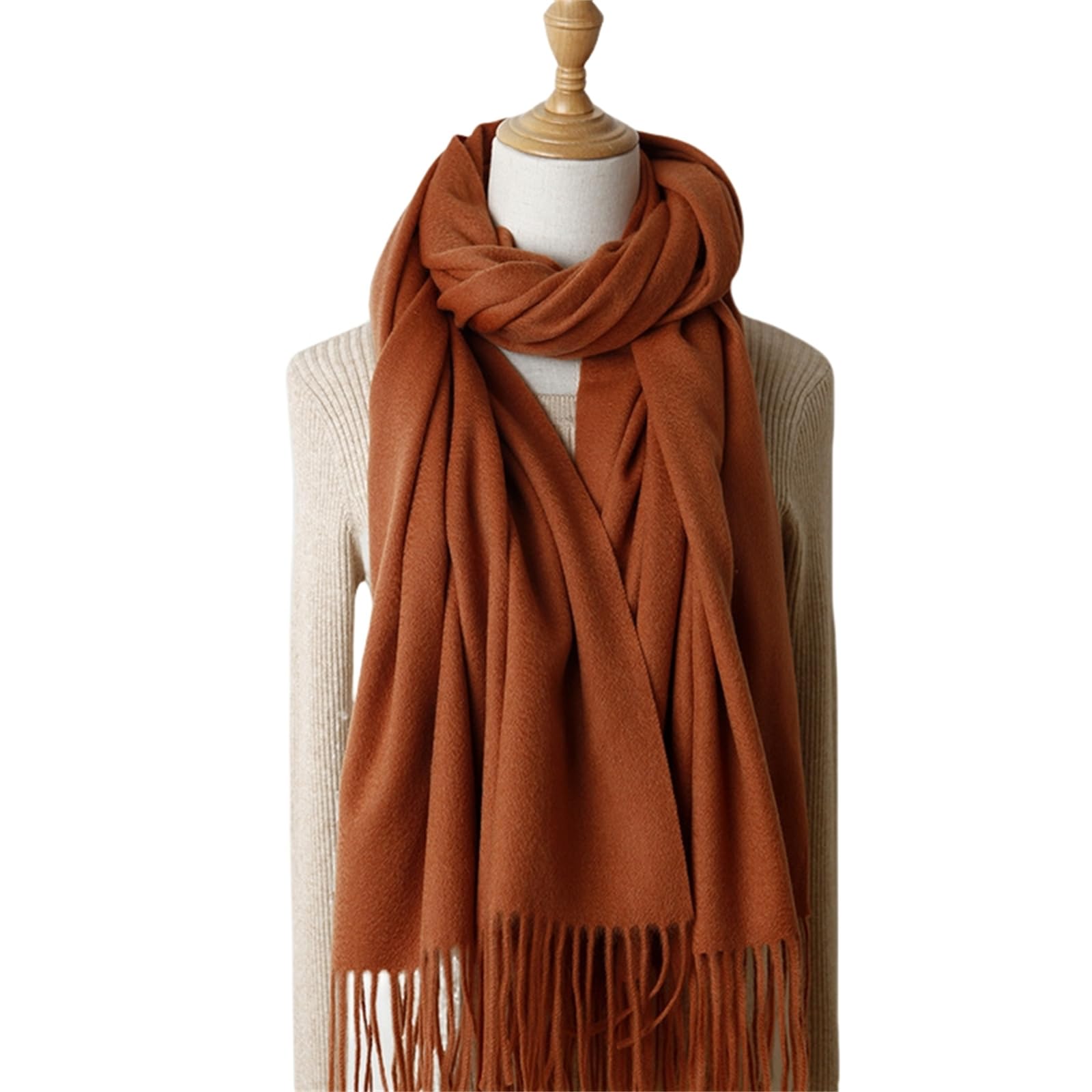 Schal Damen Herbst Und Winter Quaste Kaschmir Schal 70 * 200Cm 320G