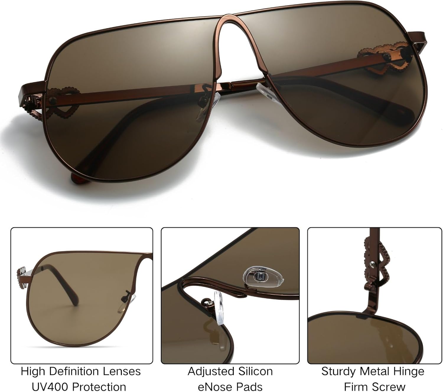 Xpectrum Oversized Retro Aviator Sunglasses Womens Vintage 70s 80s Sun Glasses Trendy Square Aviators - Image 5