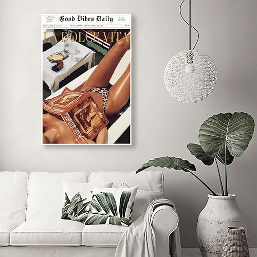 Miniatura 7 de Arte de pared de periódico de Nueva York, vintage de los años 60, pósteres estéticos de moda preppy para ambiente de playa, arte trippy, impresiones