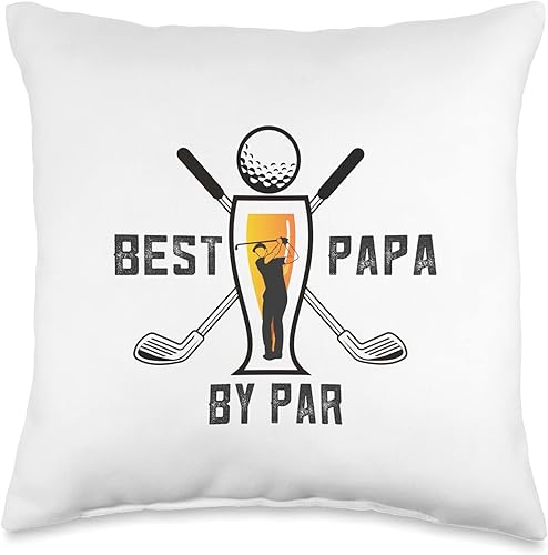 Best Dad By Par Funny Golf Lover Quote Throw Pillow