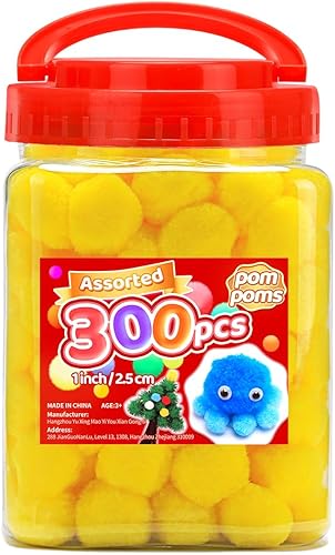 Vista 14 de Iooleem Pompones rosados – Tamaño surtido, 1200 piezas con ojos móviles, opciones de purpurina, perfectos para artes y manualidades