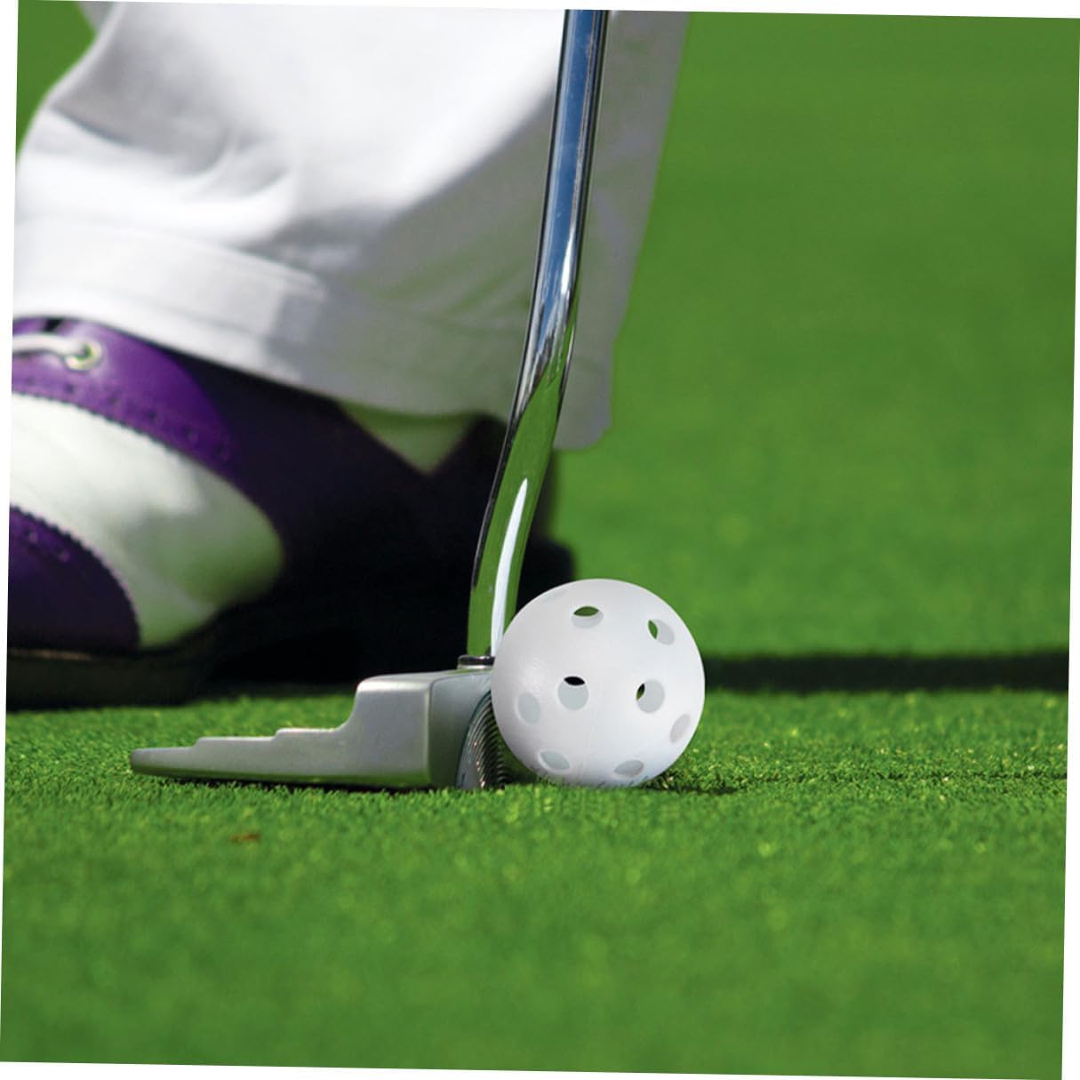 100pcs White Plastic Hollow Practice Golf Balls Lightweight Training Balls for Indoor Outdoor Golf Swing Training