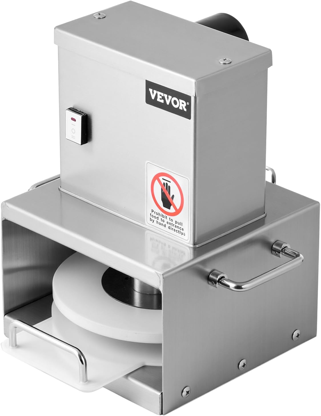 VEVOR Electric Pizza Dough Press Machine, 6 Inch Pizza Pastry Press Plate, Stainless Steel Bread Presser, Commercial Forming Machine with Adjustable Thickness and 100 Sheets of Parchment Paper