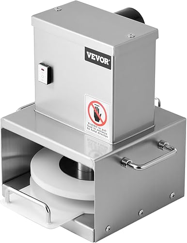 Vista 9 de VEVOR Máquina eléctrica de prensa de masa de pizza, placa de prensa de pastelería de pizza de 6 pulgadas, prensa de pan de acero inoxidable, máquina