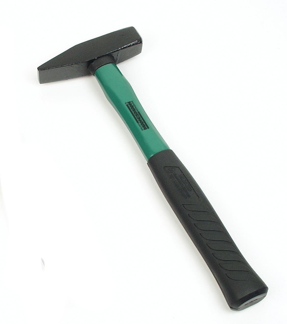 Brüder Mannesmann Schlosserhammer 500 g, ergonomischer Griff, schlagfester Kopf, ideal für Reparatur, Montage und Heimwerker, Profi-Qualität, 1 Stück 76515, grün/schwarz | M76515