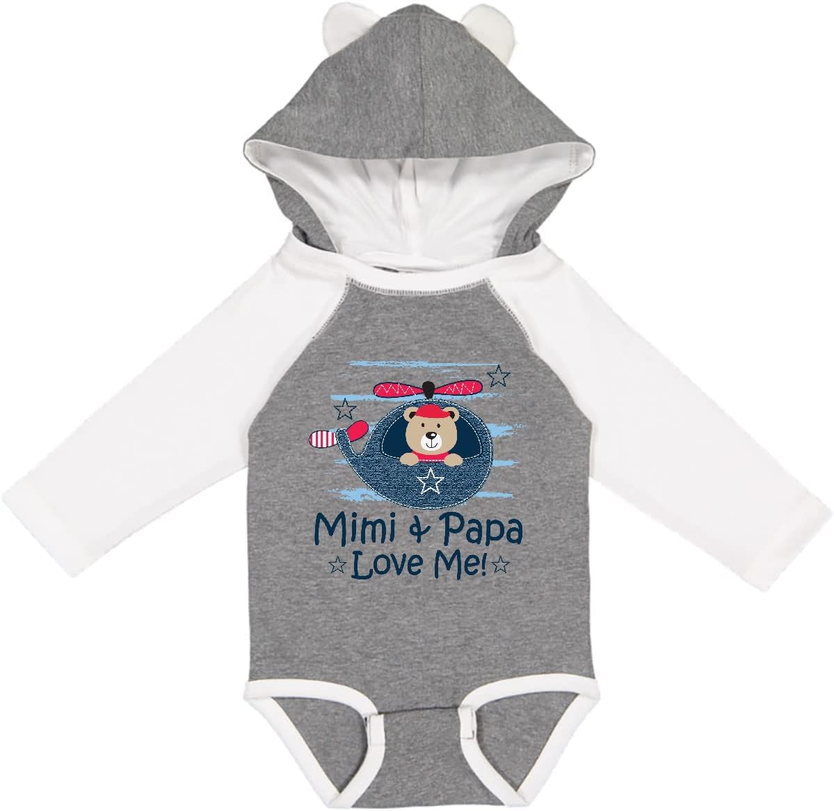 inktastic Mimi and Papa Love Me Boys Long Sleeve Creeper