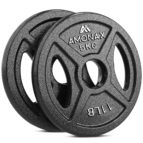 Amonax AMONAX Gusseisen Hantelscheiben Set, 2,5kg, 5kg, 10kg Hantel Set...