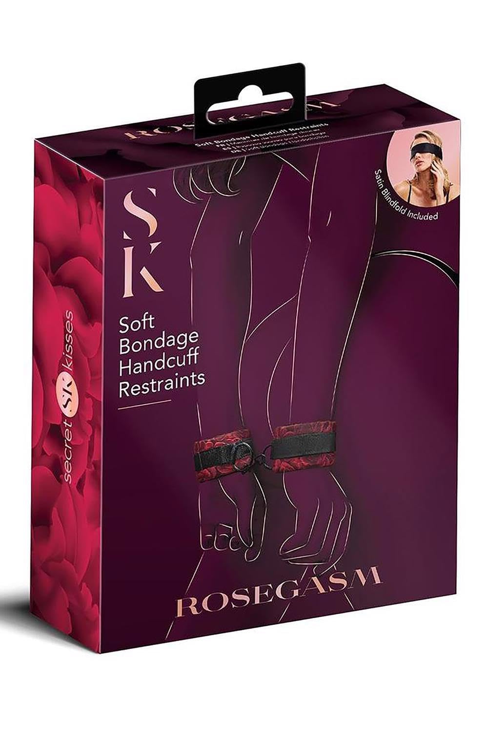 Secret Kisses Rosegasm Cuffs Black One Size