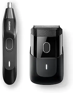 MANSCAPED® The Handyman™ Travel Duo Includes Weed Whacker® 2.0 Nose & Ear Trimmer and Portable Men’s Compact Electric Foil Face Shaver with Long-Hair Leveler & Foil Blades