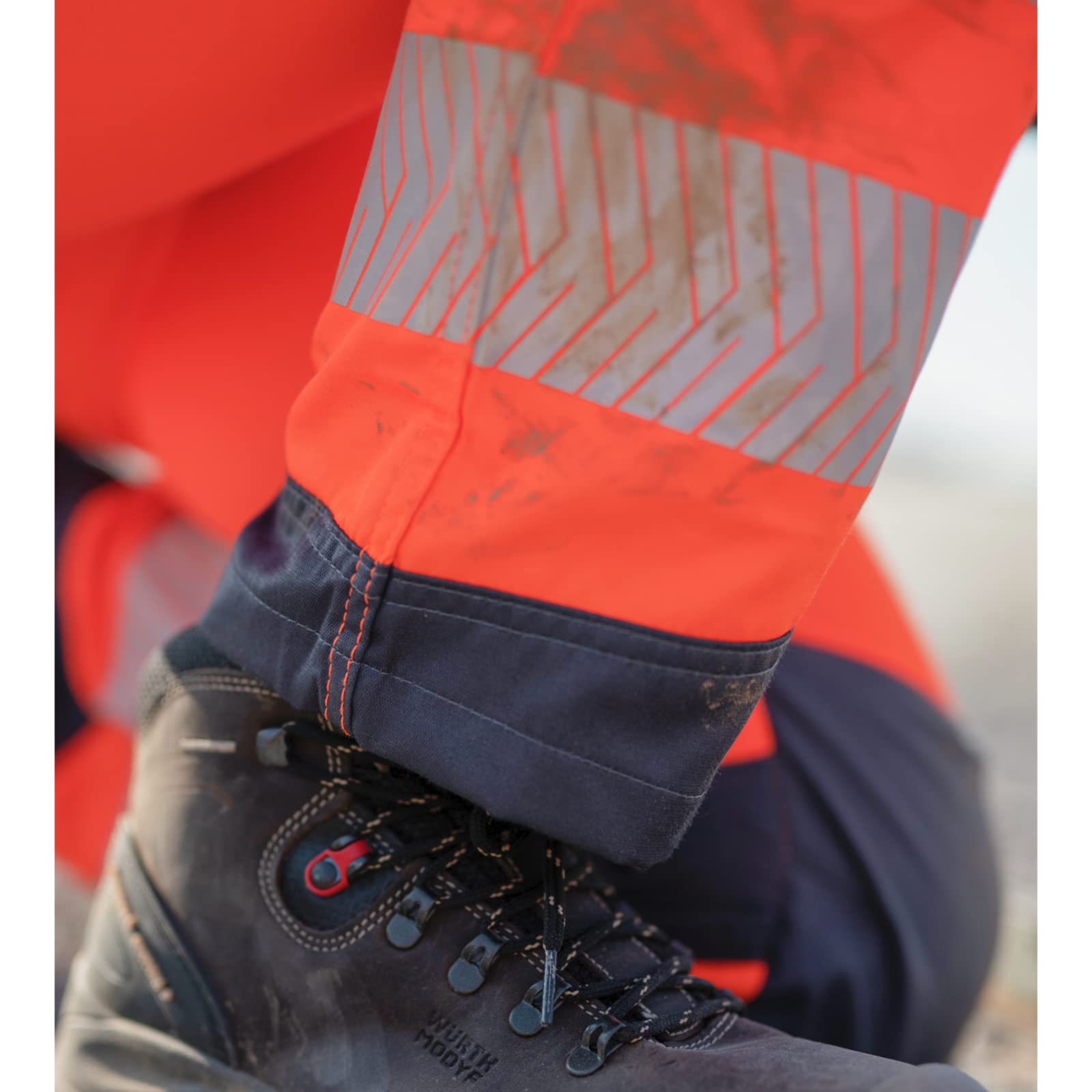 WÜRTH MODYF Warnschutz Bundhose Fluo EN 20471 - professionelle Arbeitshose für Herren - Warnschutzhose mit Knieschutztaschen - in den Größen 24-118 in Gelb und weiteren Farben