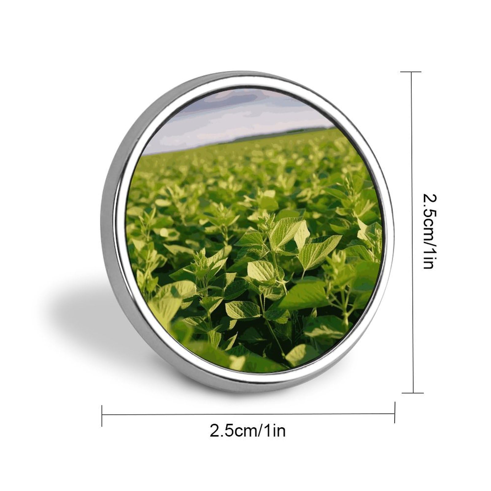 Aluminium Alloy Round Badge Brooch Pins for Men Soybean Field Brooches Elegant Pin for Women Fashion Button Badges Brooch Badge for Hats Jackets Shirts