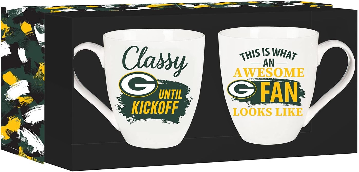 Team Sports America Green Bay Packers, Ceramic Cup O'Java 17oz Gift Set