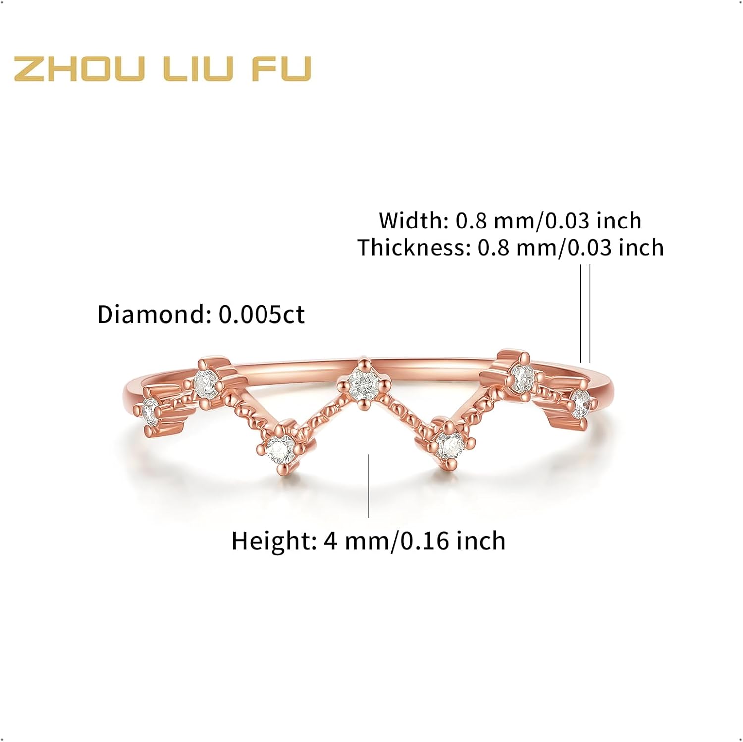 18K Solid Gold Geometric Ring for Women, Wave Style Ring Jewelry Gifts Girlfriend Wedding Anniversary Engagement - Image 2