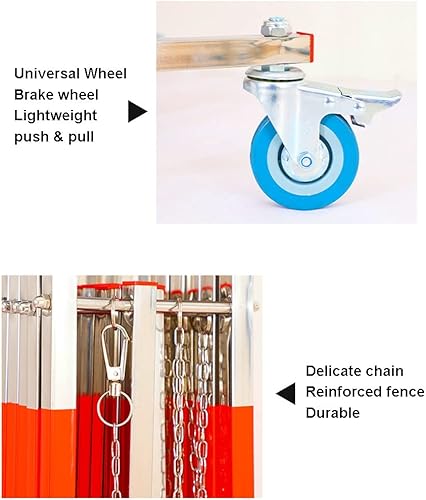 Miniatura 7 de Barricada metálica extensible de acero inoxidable  Puerta de barrera de seguridad móvil  Valla de tráfico retráctil  para garajes, escuelas (color