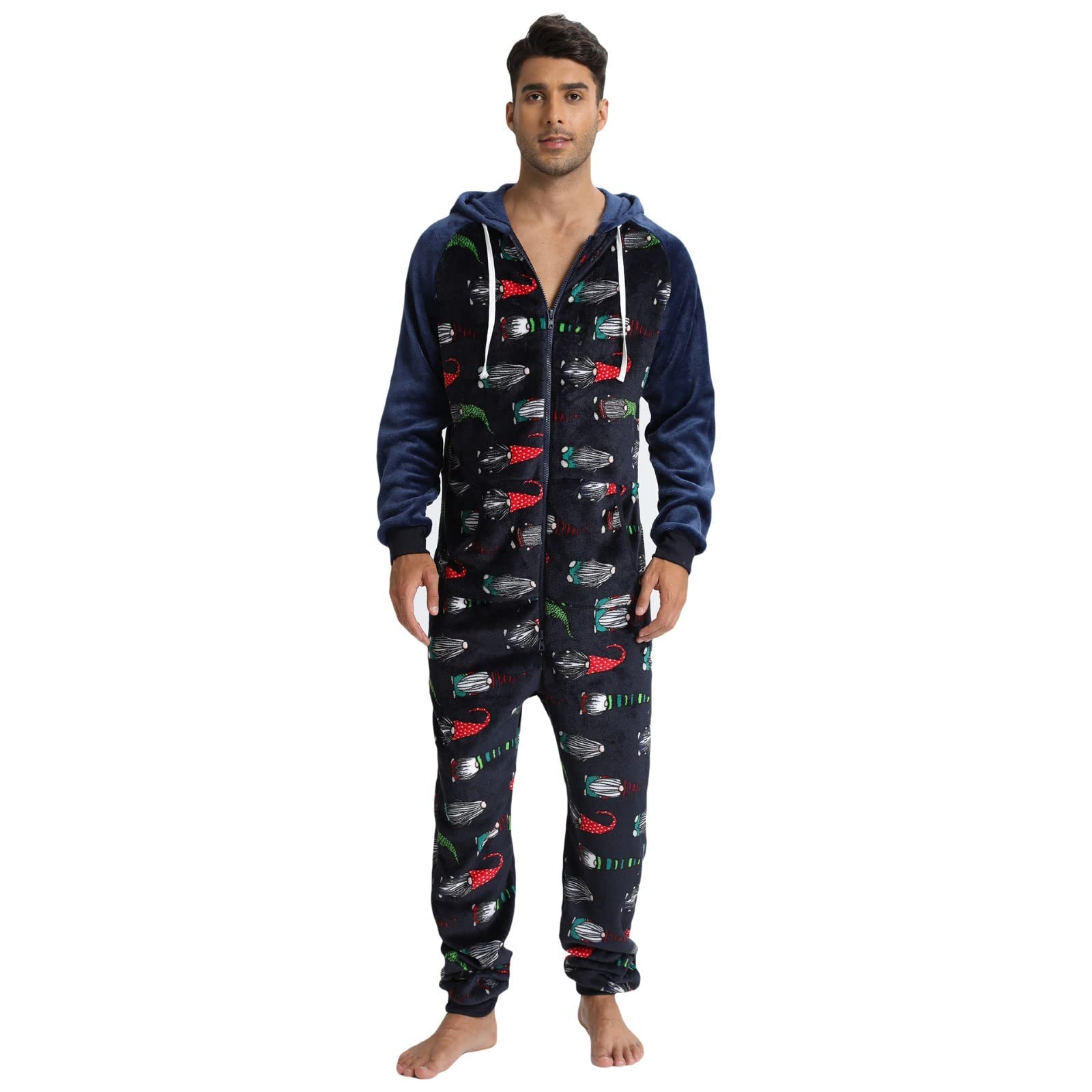 Pigiama Velluto Uomo- Uomo Autunno E Inverno Tempo Libero Star Sciolto Manica Lunga Caldo Pigiama Casa Abbigliamento con Tasche Loungewear Set Pigiama in Flanella
