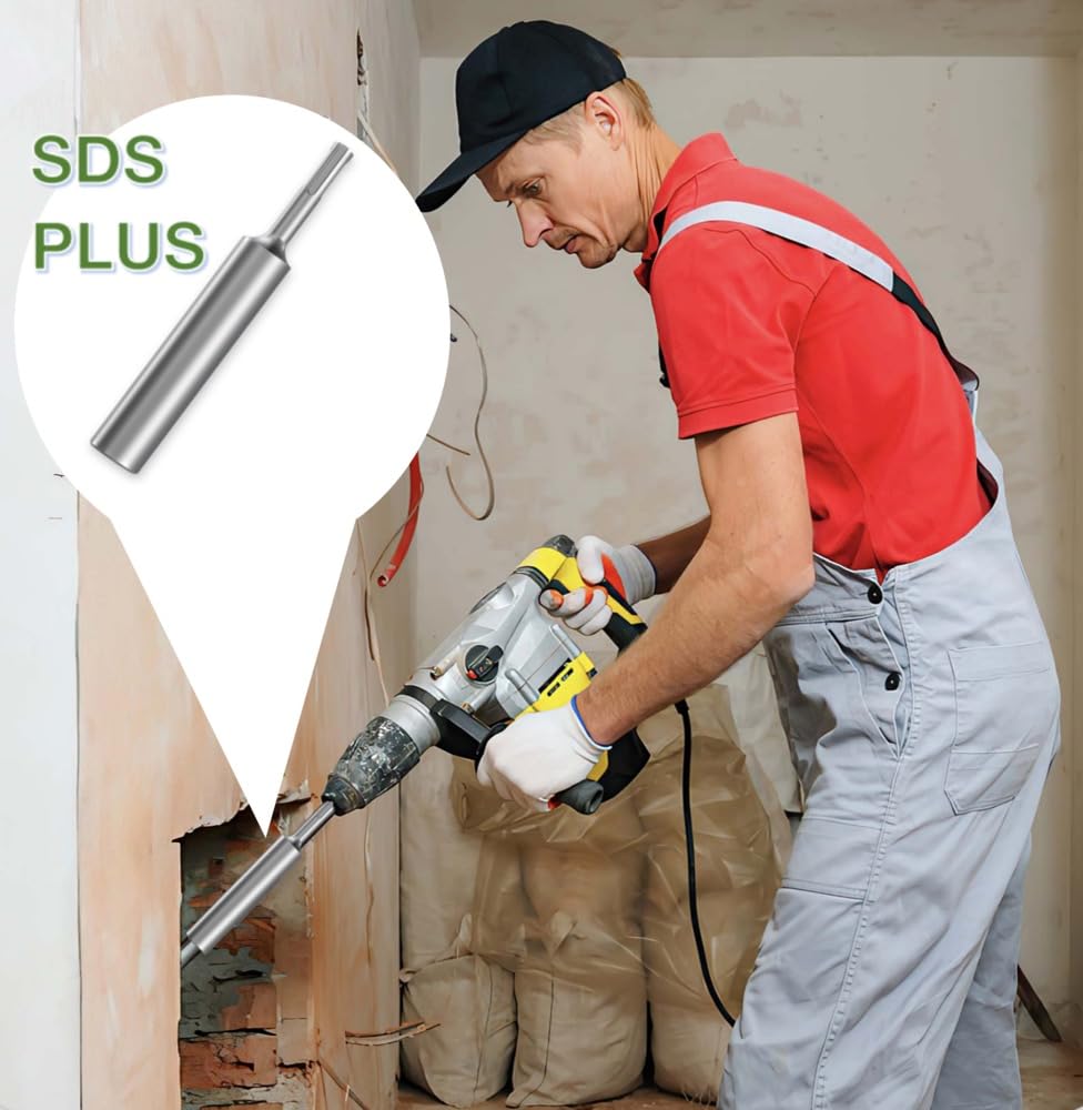 SDS Plus Ground Rod Driver,Ground Rod Driver Adapter Bits for 5/8" & 3/4" Rods - Durable and Professional,Fits Hilti/DeWalt/Bosch/Hitachi/Makita/Milwaukee Rotary Hammer Drills(SDS-Plus)