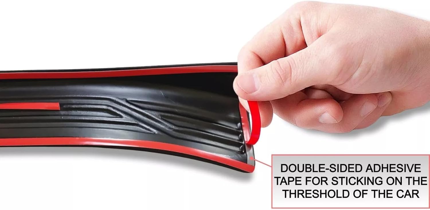 Door Sill Protector for Toyota RAV4 2019-2025, Black ABS-Plastic Automotive Door Entry Guard, Custom Fit Car Door Sill Protector with 3M Tape, Shagreen Cover, 2mm Thick Bolt-On Tuning