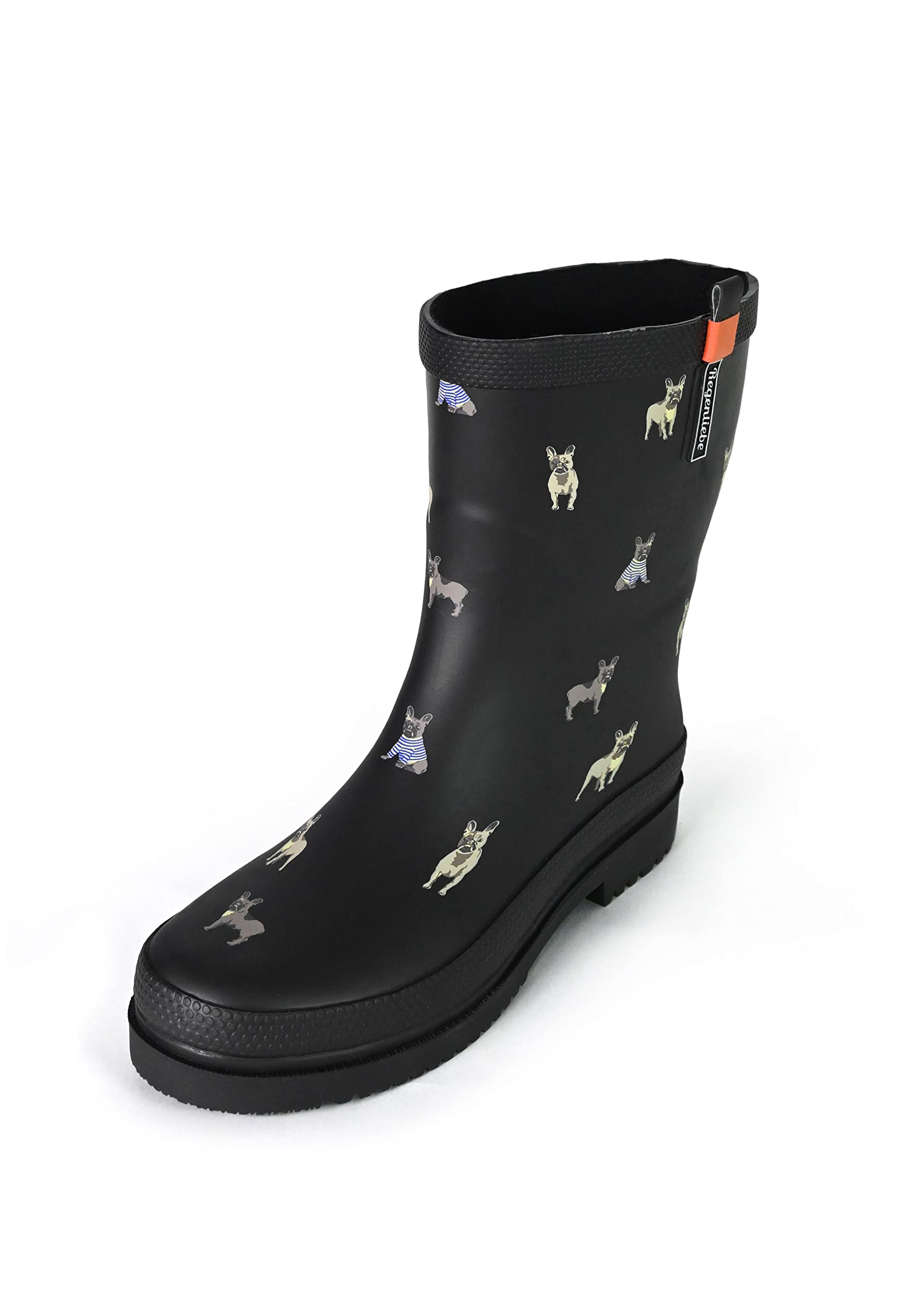 Regenliebe Damen Gummistiefel Waldi Mops Halbschaft