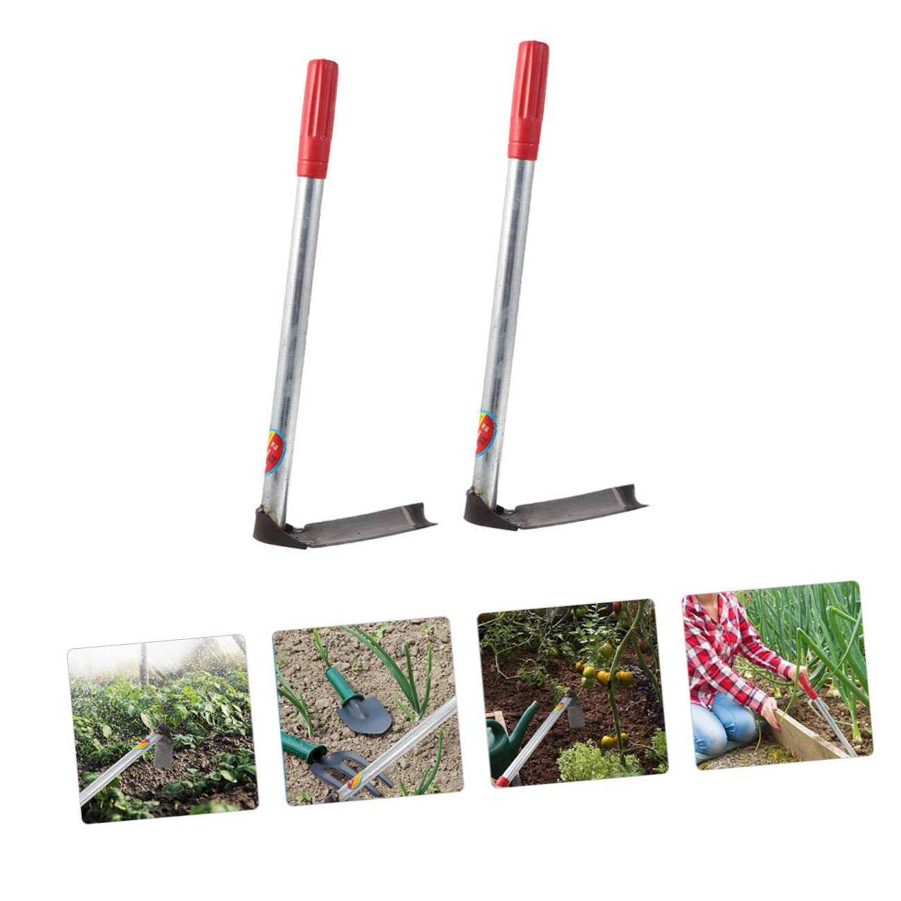 VANZACK 2 Pièces Sarcloir de Jardinage, Houe à Planter en Acier Inoxydable, Manche Épais et Résistant, pour Ameublir le Sol au Jardin et Bonsaï