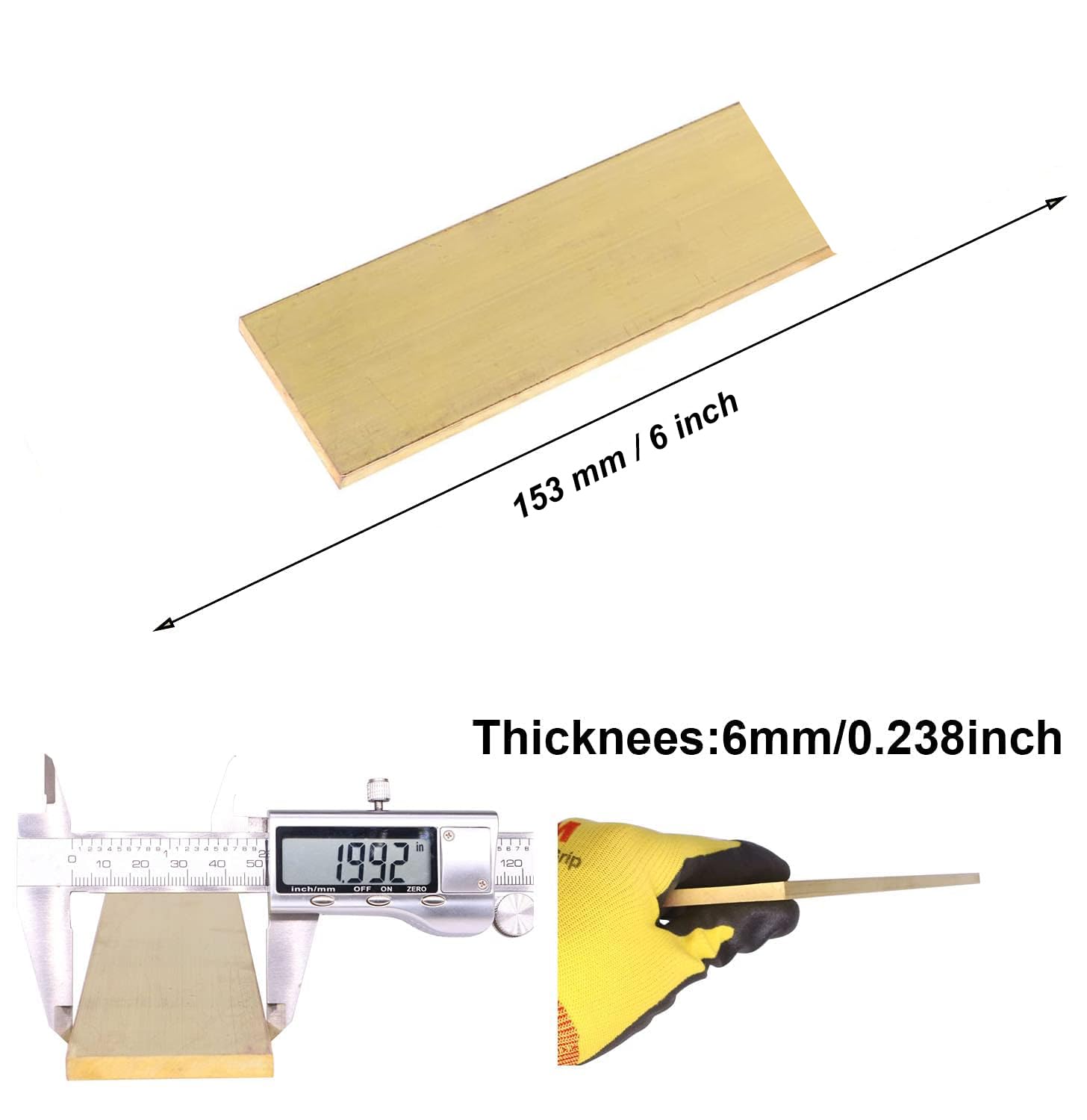 1/4" x 2" C360 Brass Flat BAR 6" Long Solid .250" Plate Mill