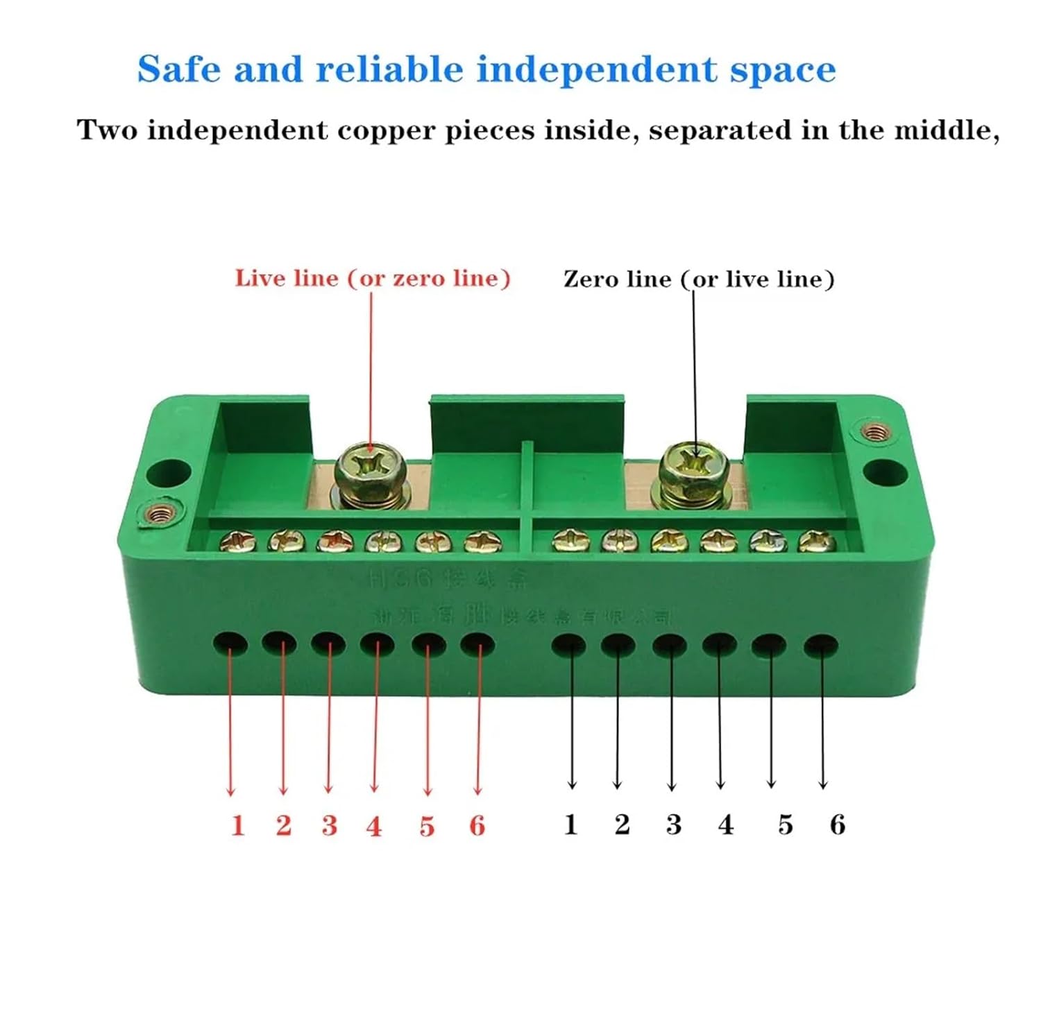 Single Phase 2-in 4/6 / 8/12 Outgoing Terminal Box Household Distribution Box Junction Box Terminal Block 220 V(2 in 12 Out)