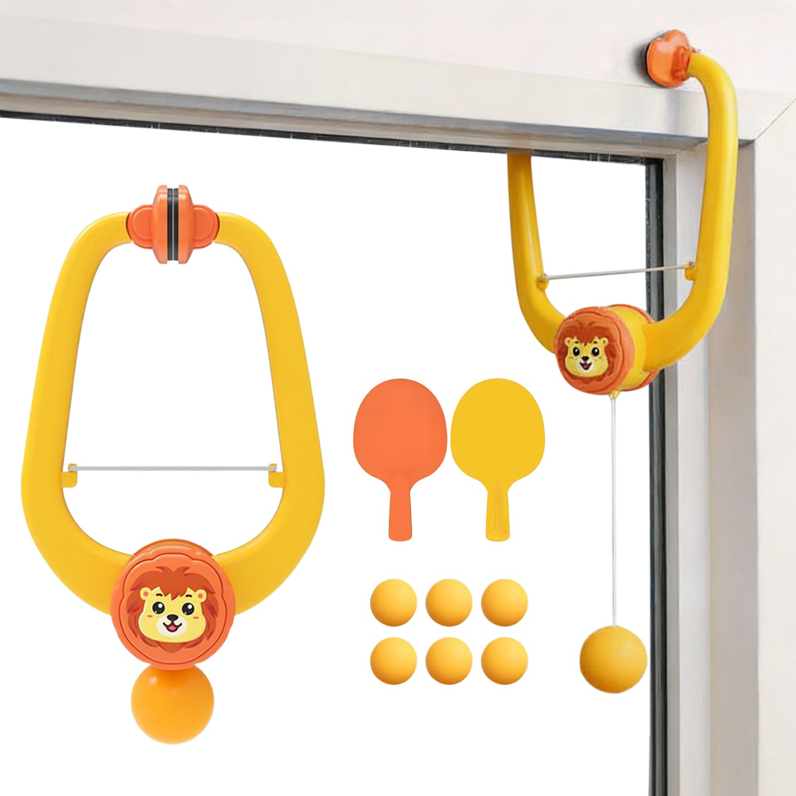 Door Game with Ball Projection, Adjustable Door Trainer - Table Tennis Training Set with Rackets, for Boys Girls Home Classroom Playroom Birthday Party